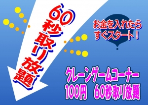 100円60秒取り放題